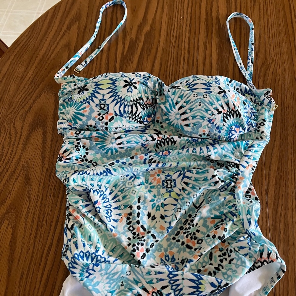 Helen Jon Bandeau One Piece Hanalei Print